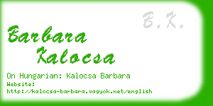 barbara kalocsa business card